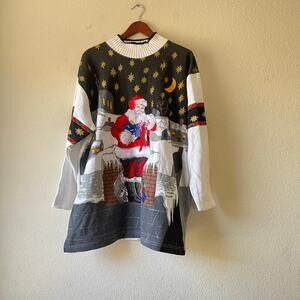 Vintage NWT 80s hasting and smith 3d design Christmas Santa sweater 2x